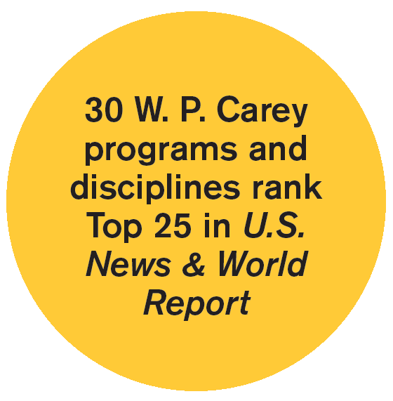 30 W. P. Carey programs and disciplines rank Top 25 in U.S. News & World  Report clipart