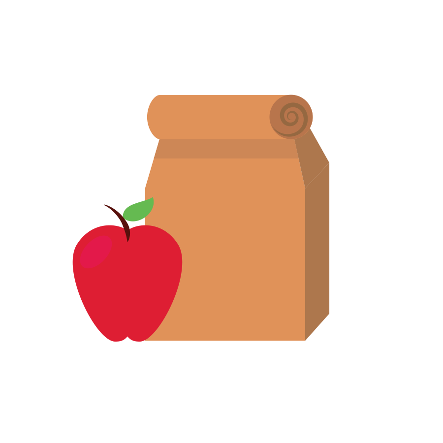 lunch bag with apple icon