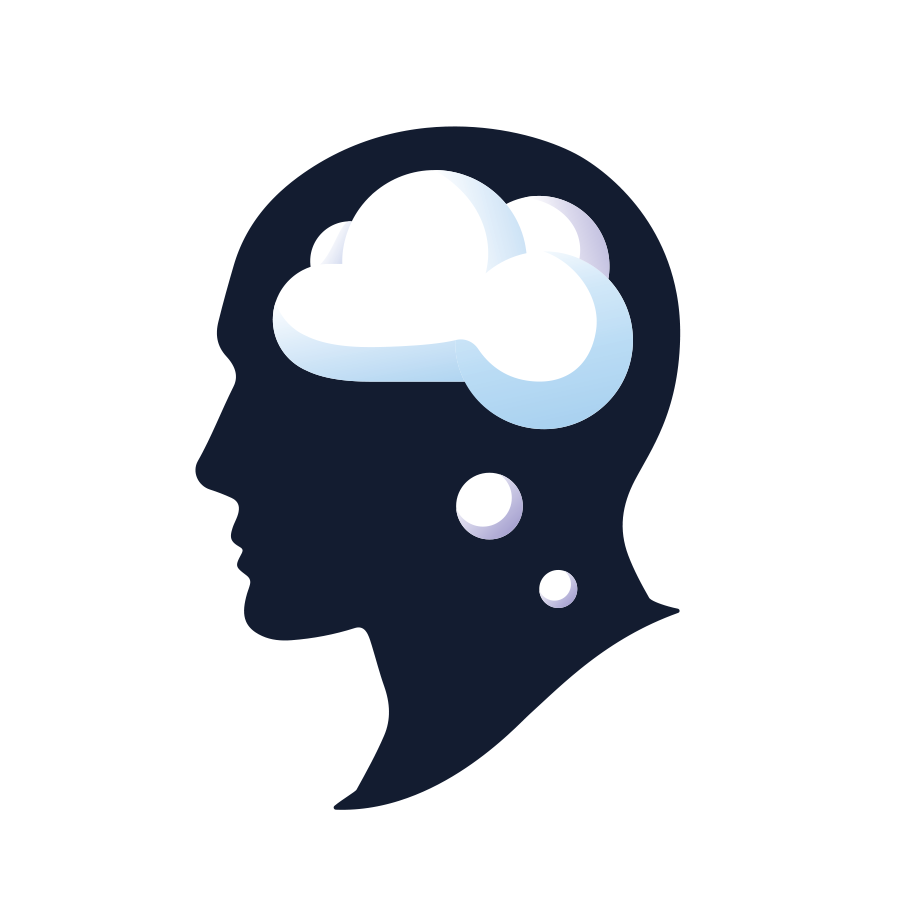 head silhouette with mind inside icon