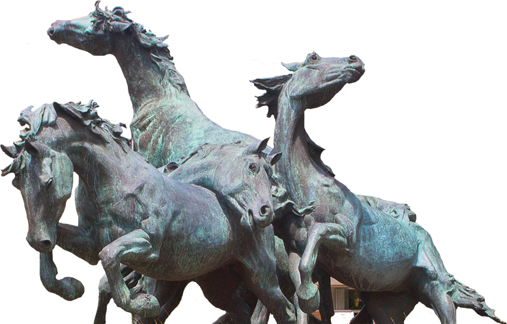 Statue of horses running