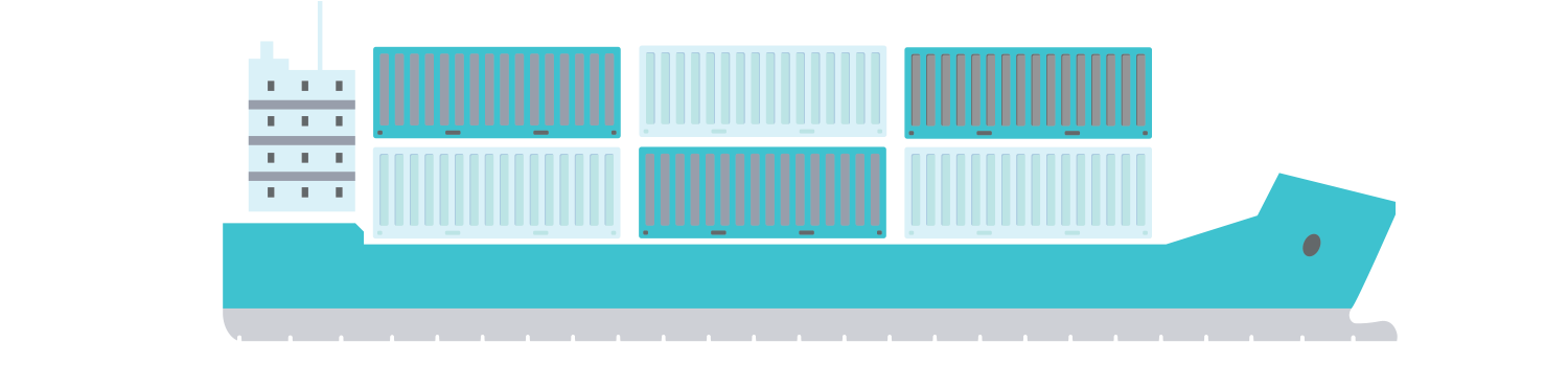Illustration of a cargo ship