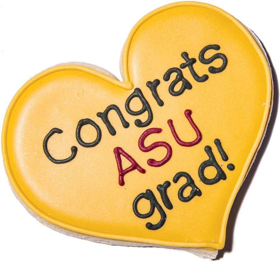 Congrats ASU grad! heart shaped cookie
