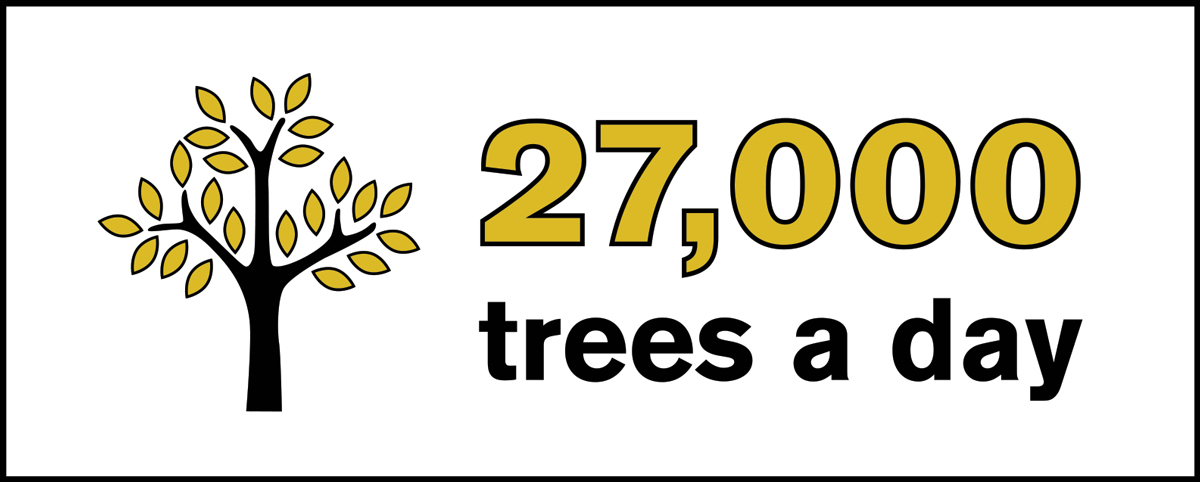 27,000 trees a day