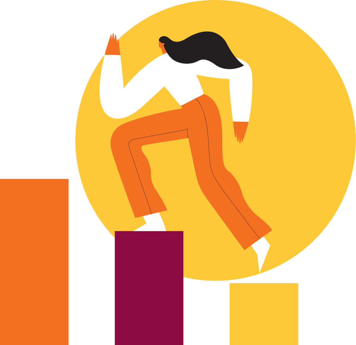 clipart of woman walking up stairs