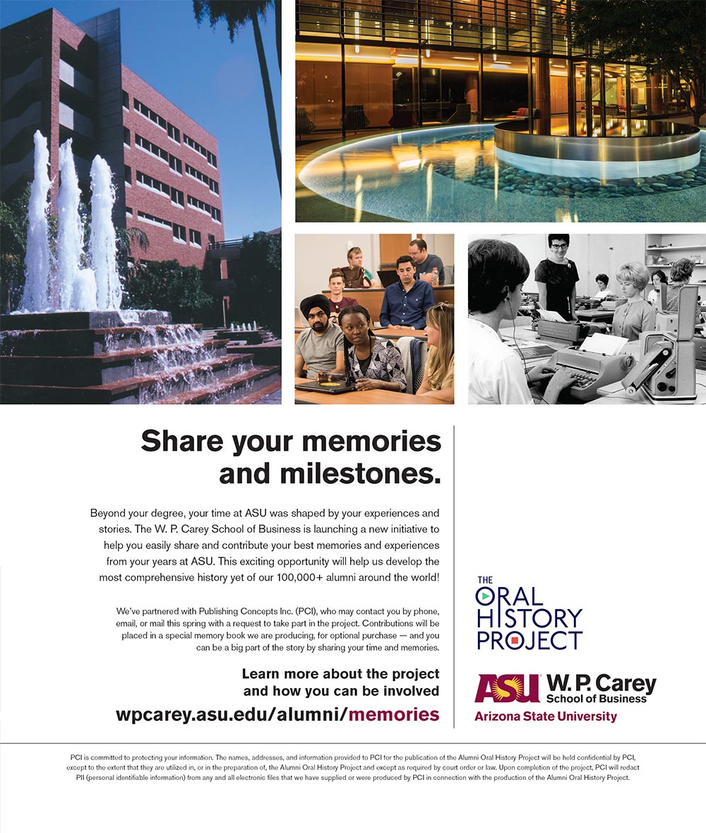 W. P. Carey Alumni Oral History Project Advertisement