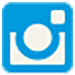 Blue representation of the Instagram logo