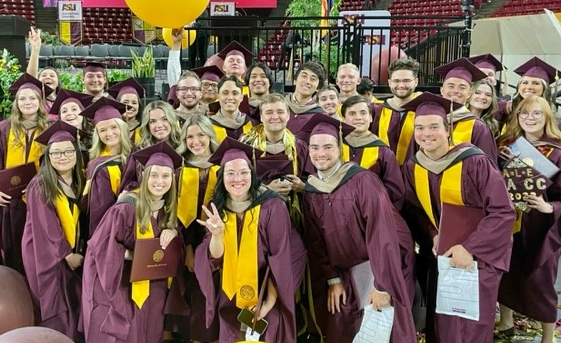ASU graduates taking a group photo